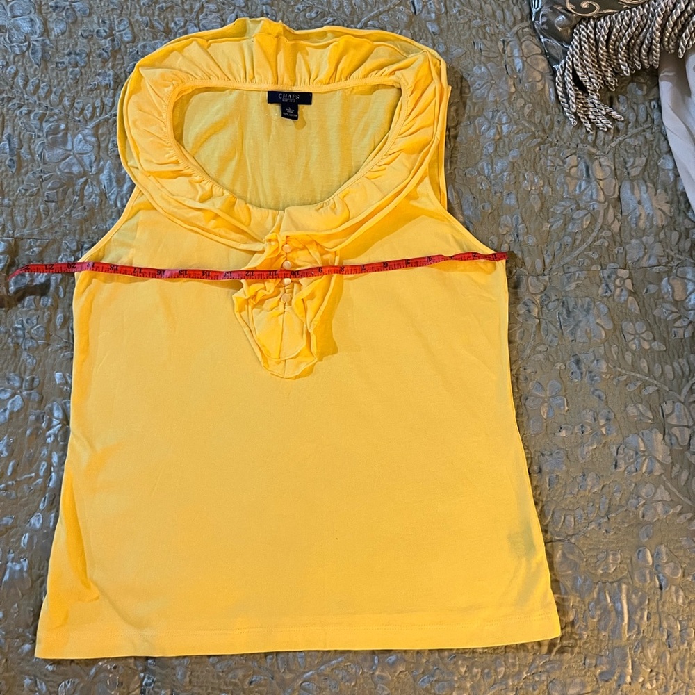 Chaps Nee Yellow Sleeveless Top